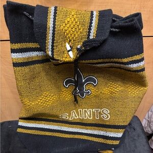 Black and Gold Saints Knit Backpack Bag